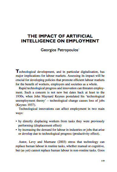 artificial intelligence impact on jobs essay